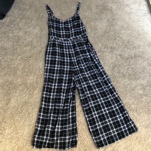 Black plaid jumpsuit